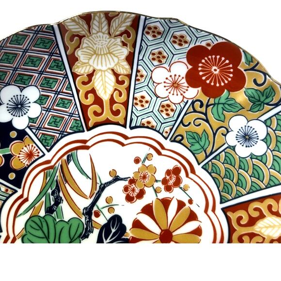 Japanese Tachikichi Vintage Imari 10" Red LIne Marked Dinner Plates-Set of 2 - Picture 4 of 10